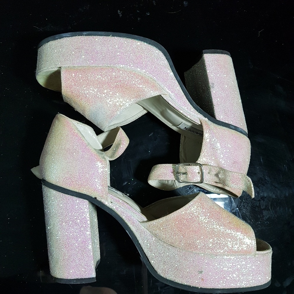 Steve Madden glitter platform shoes